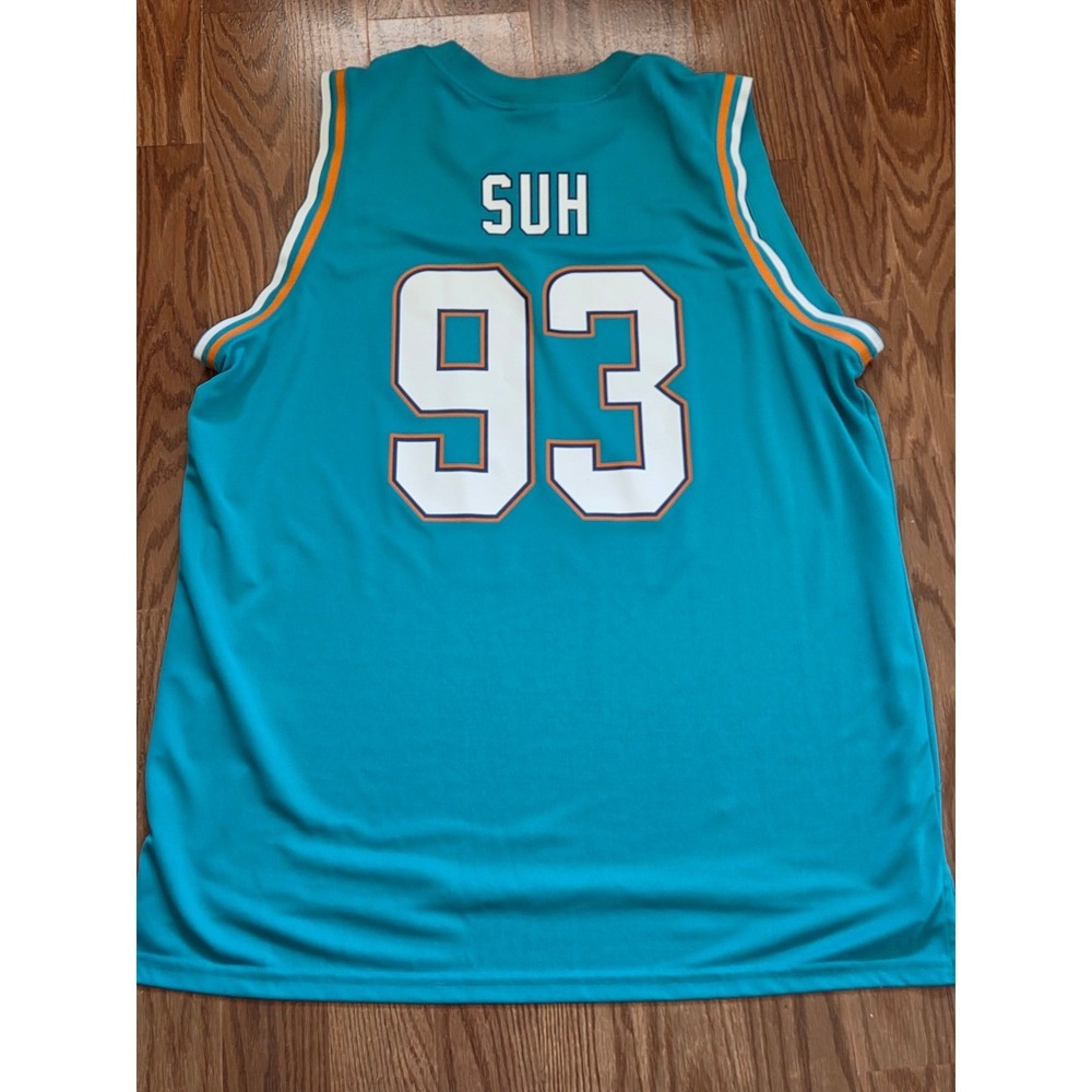 Nike Ndamukong Suh Miami Dolphins NFL Jersey Mens Teal Aqua Number 93 Sleeveless